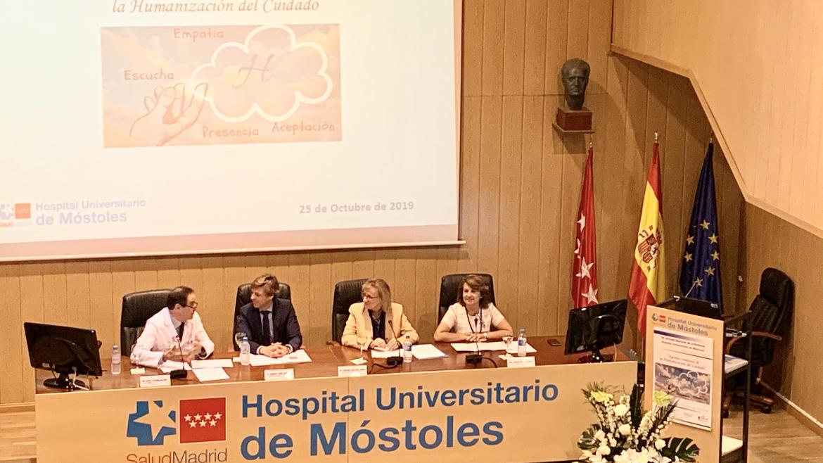 Durante la inauguración de las jornadas, en el salón del actos del Hospital Universitario de Móstoles