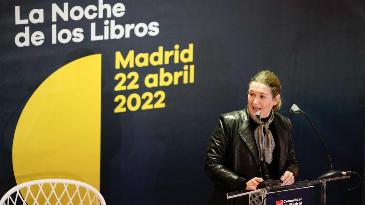La consejera de Cultura, Marta Rivera de la Cruz, presenta La Noche de los Libros La consejera durante la presentación de este evento