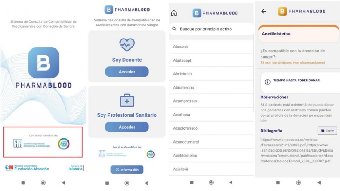 Interfaz PharmaBlood