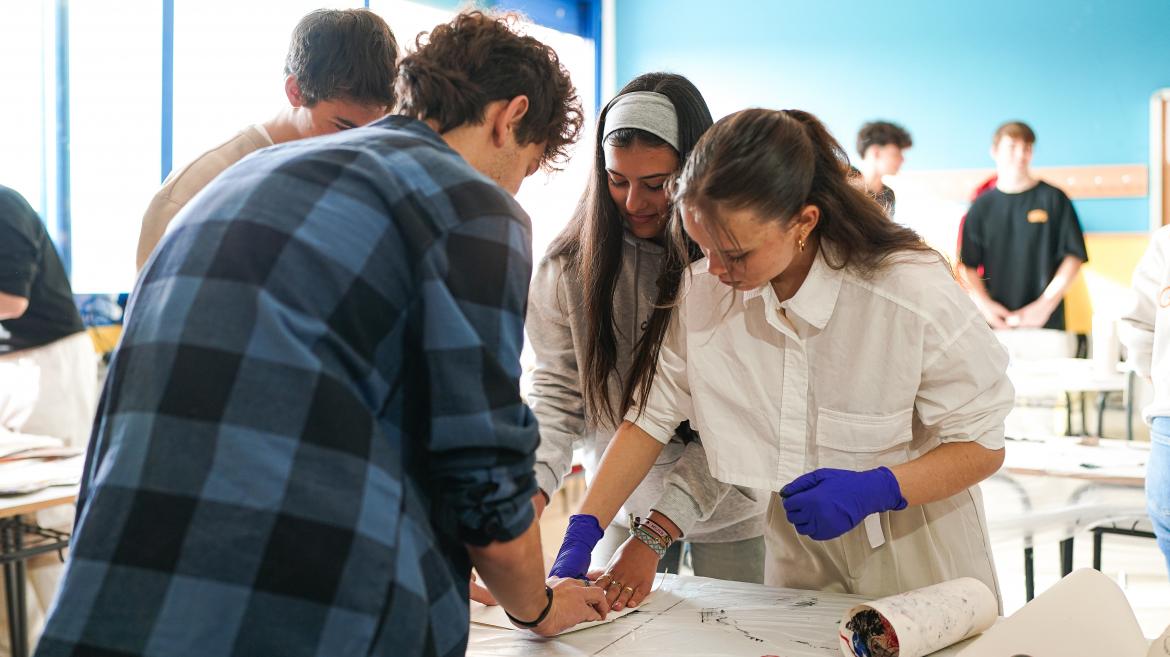 Unos alumnos de la ESO