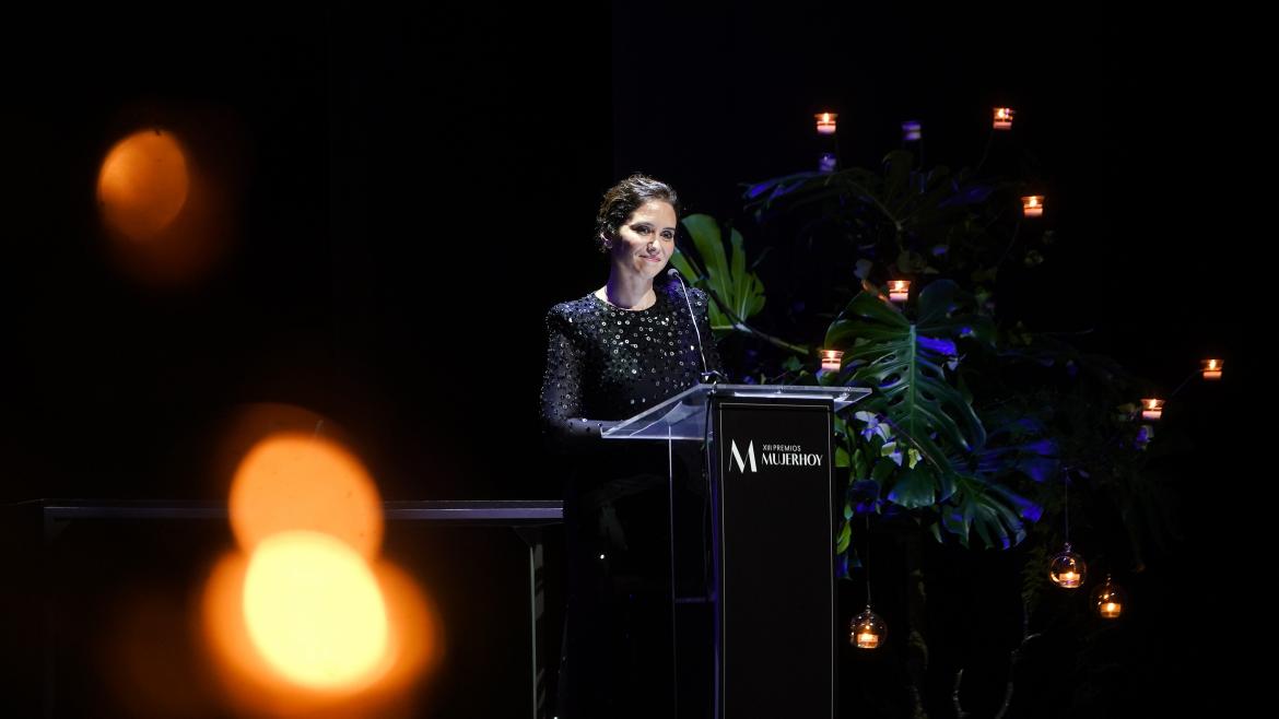 La presidenta durante su intervención en los premios