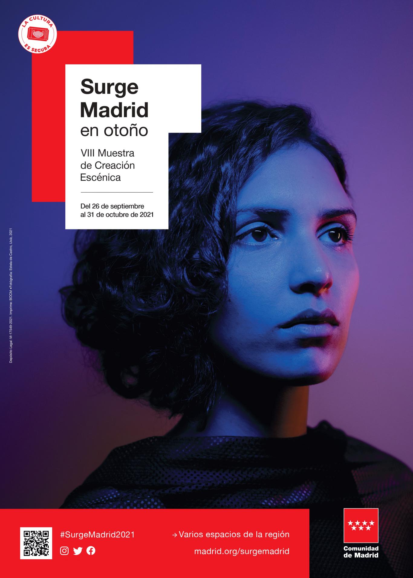 Retrato de una mujer joven en tonos azules