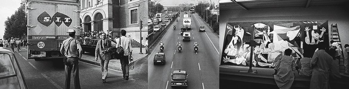 Montaje de tres fotografías en blanco y negro realizadas por la fotoperiodista Marisa Flórez