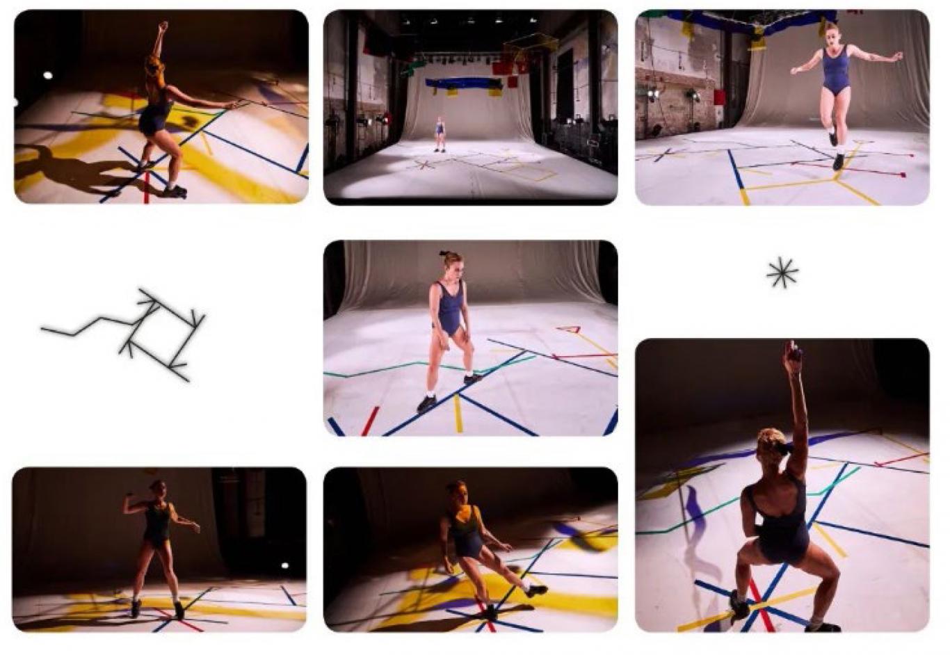Varios fotogramas de una niña haciendo gimnasia rítmica