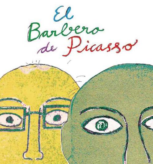 Dibujo infantil en collage con dos cabezas masculinas