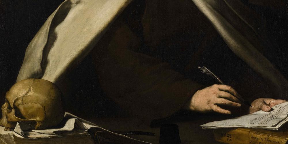 Manos de una santa escribiendo