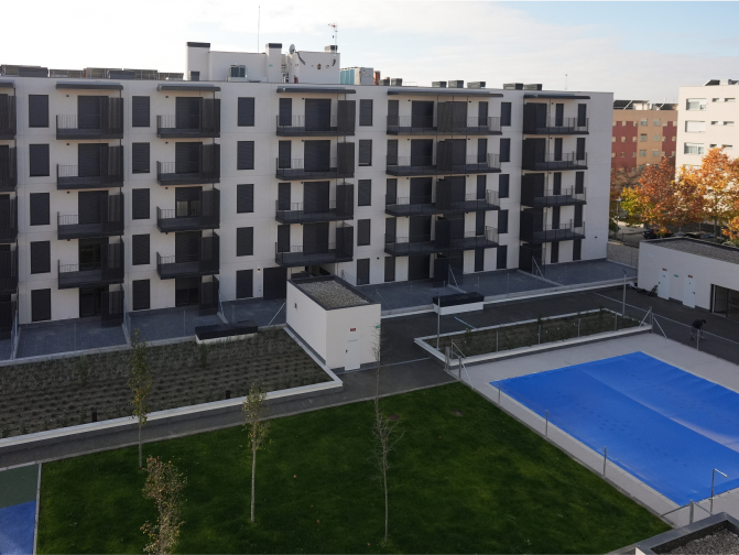 Imagen que muestra la promoción de edificios de Alcorcón