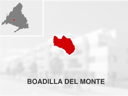 Imagen que muestra un mapa de Madrid, con el municipio de Boadilla resaltado