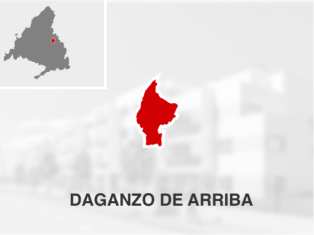 Imagen que muestra un mapa de Madrid, con el municipio de Daganzo de Arriba resaltado