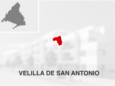 Imagen que muestra un mapa de Madrid, con el municipio de Velilla de San Antonio resaltado