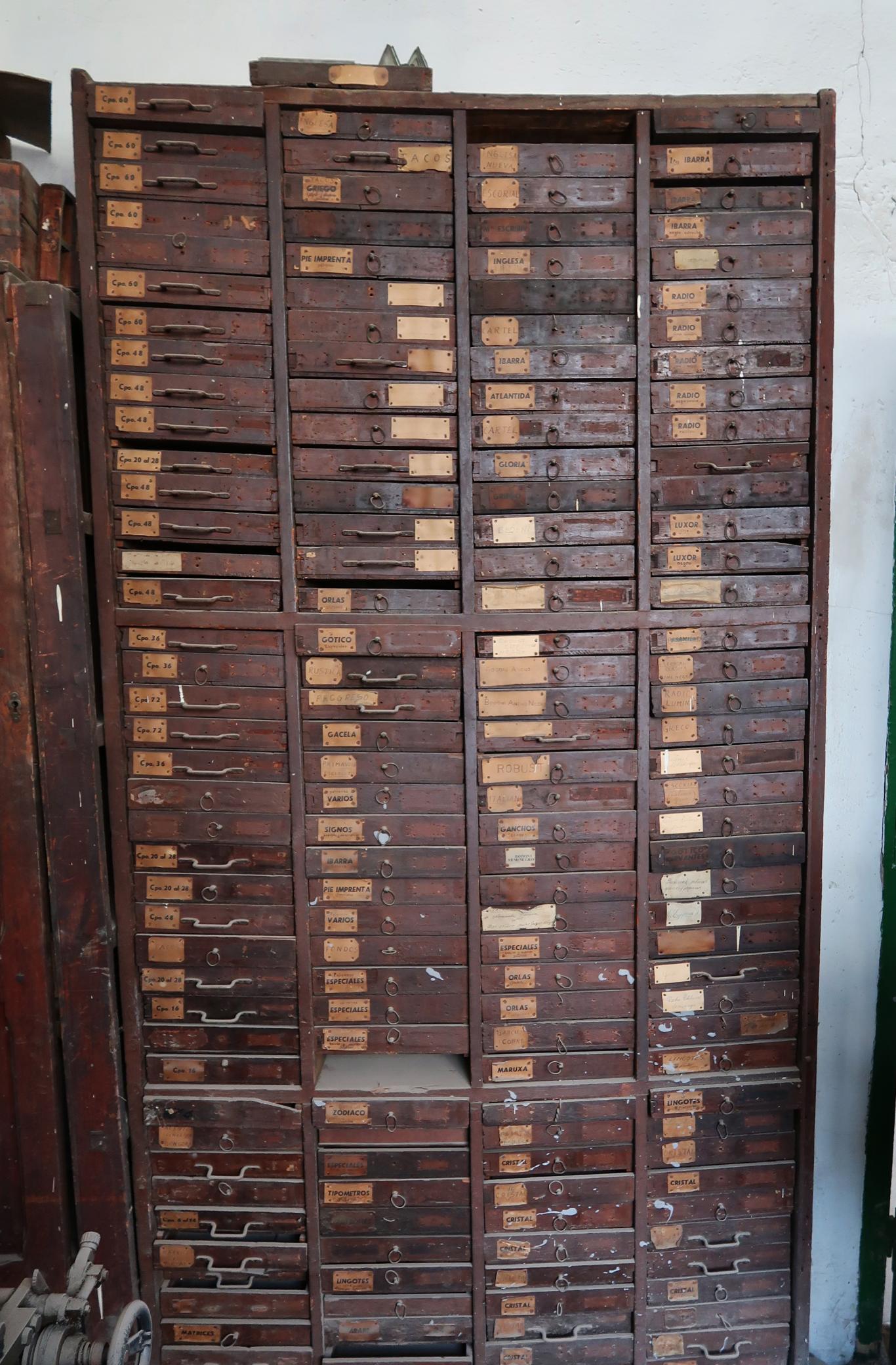 Mueble Fundición tipográfica Richard Gans Mueble fundición tipográfica