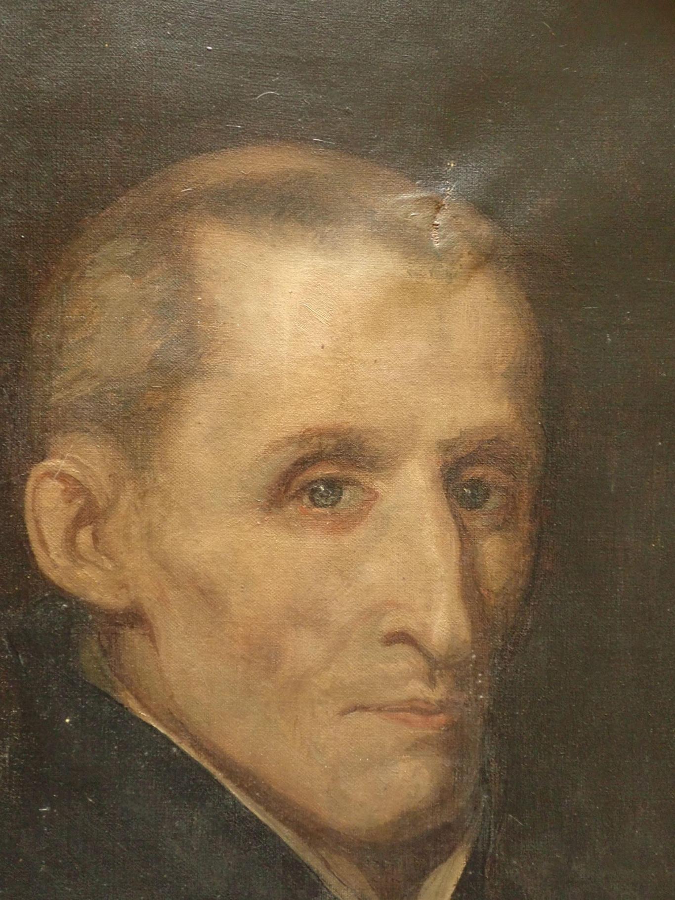 imagen de un lienzo con un retrato de un hombre de mediana edad