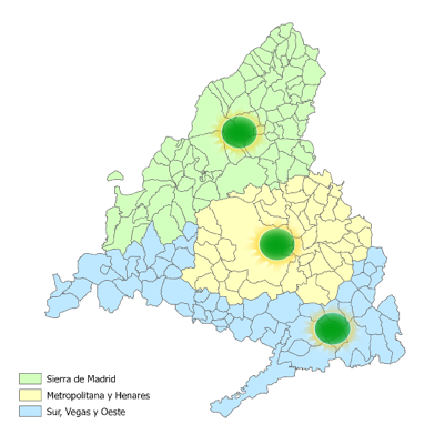 Mapa con niveles de riesgo