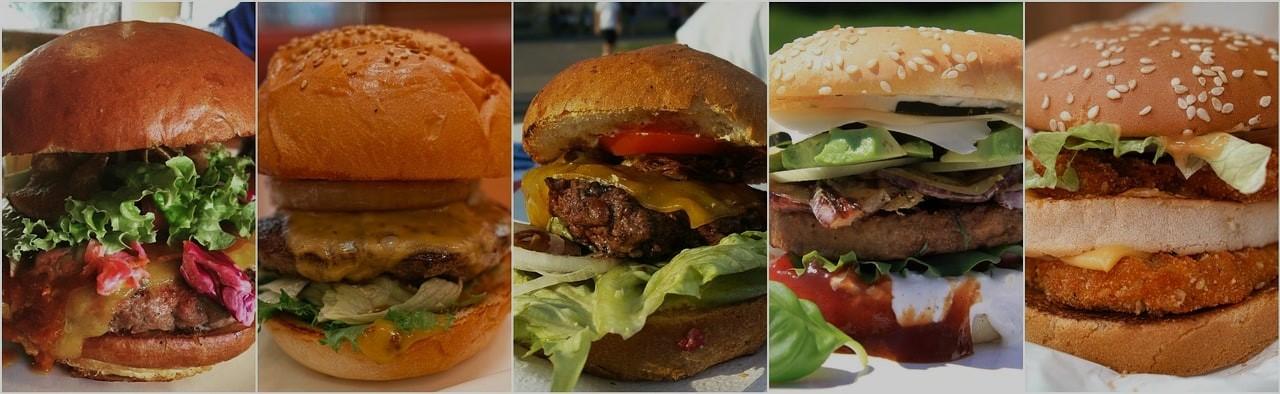 Varias hamburguesas de distinto tipo el fila