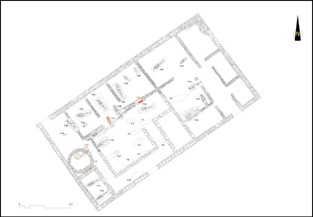 Imagen Planta de casa romana con enterramientos altomedievales