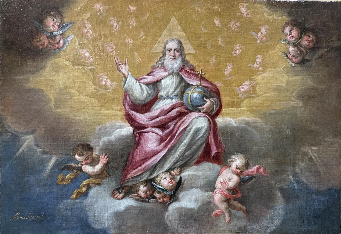 Lienzo Dios Padre tras su restauración
