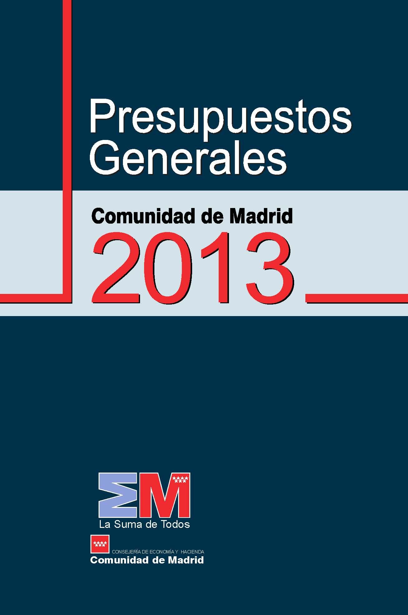 Portada del Folleto de Presupuestos para 2013