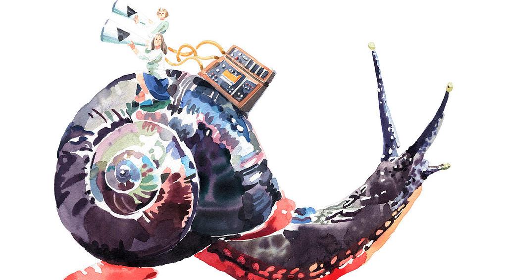Caracol dibujado de colores