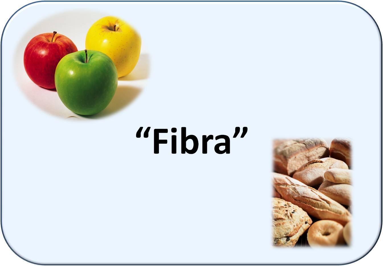 Simbología de fibra alimentaria: frutas y panes