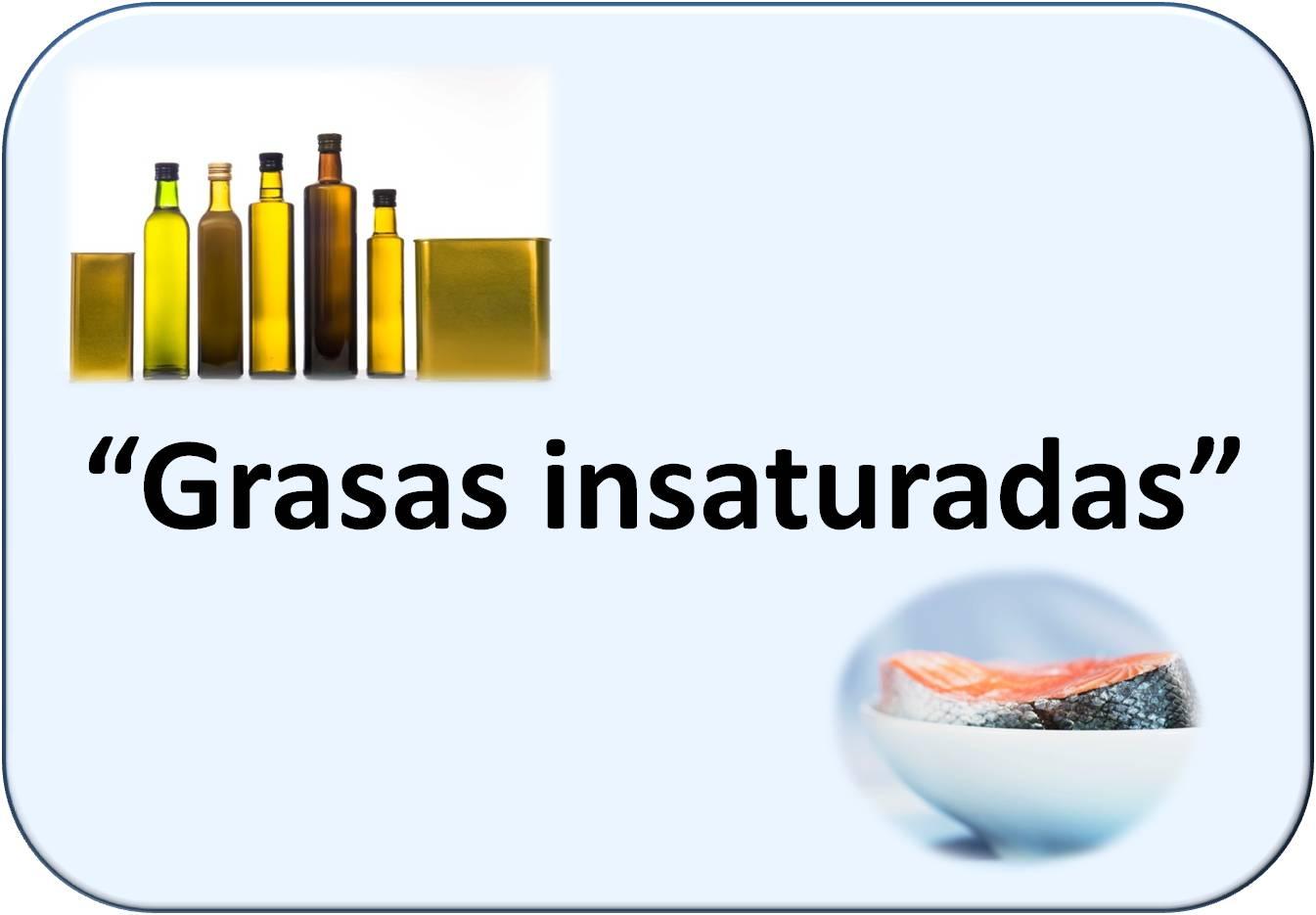 Simbología de grasas insaturadas: aceite y pescado graso