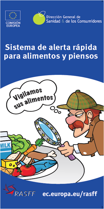 Portada del folleto de la Comisión Europea sobre el sistema de alerta alimentaria