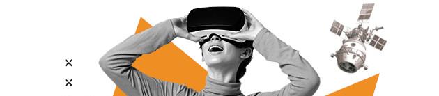 chica con gafas realidad virtual sonriendo