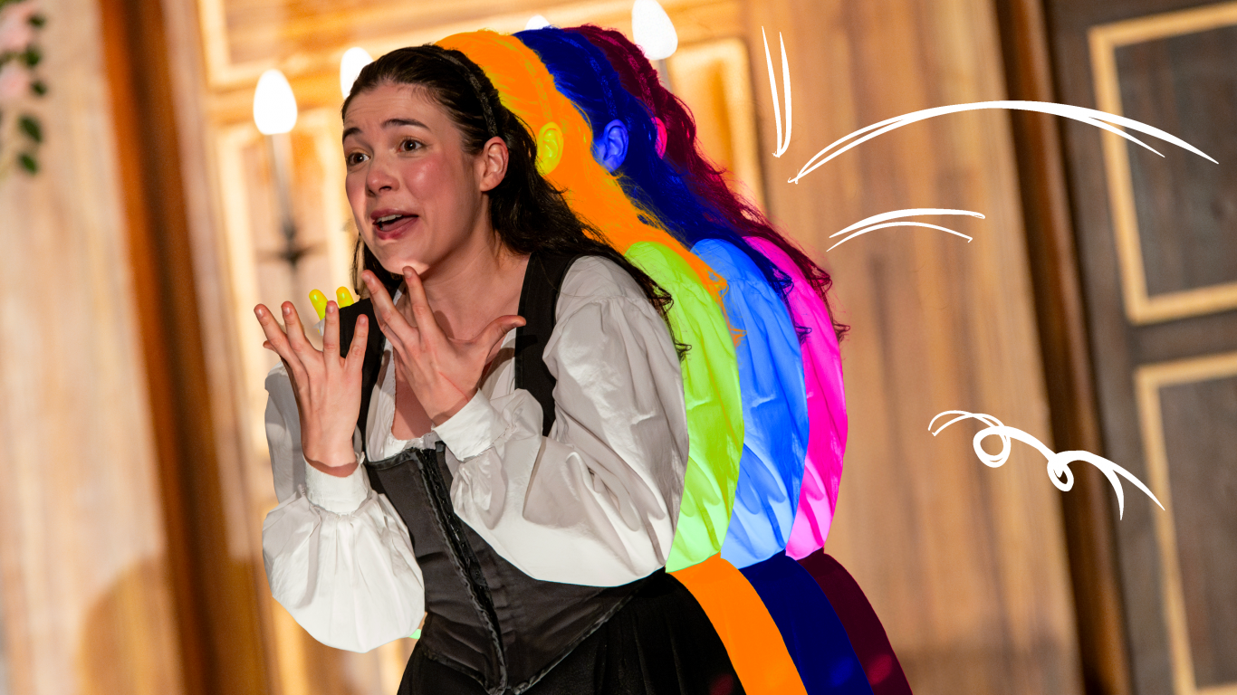 Mujer actuando en teatro