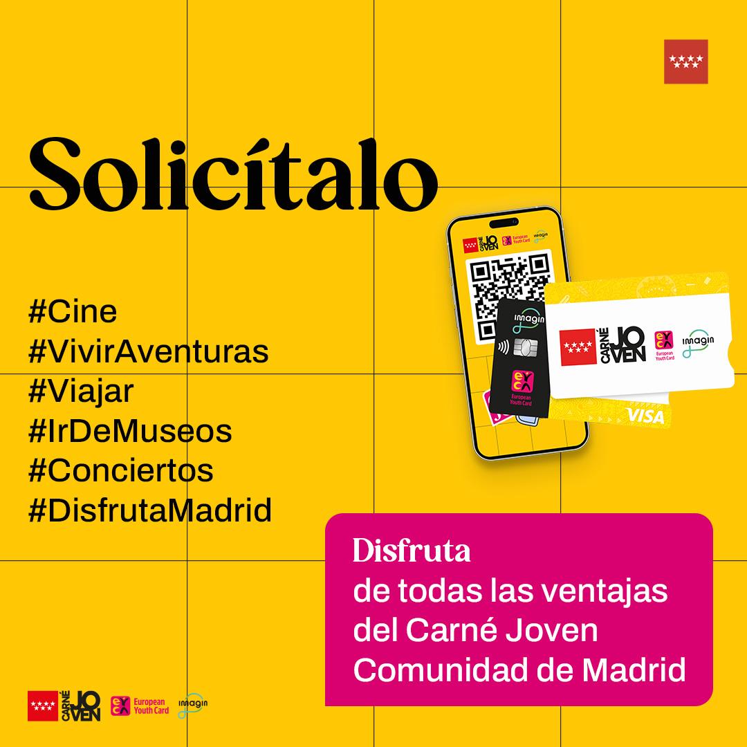 Imagen del carné joven con texto de sus ventajas
