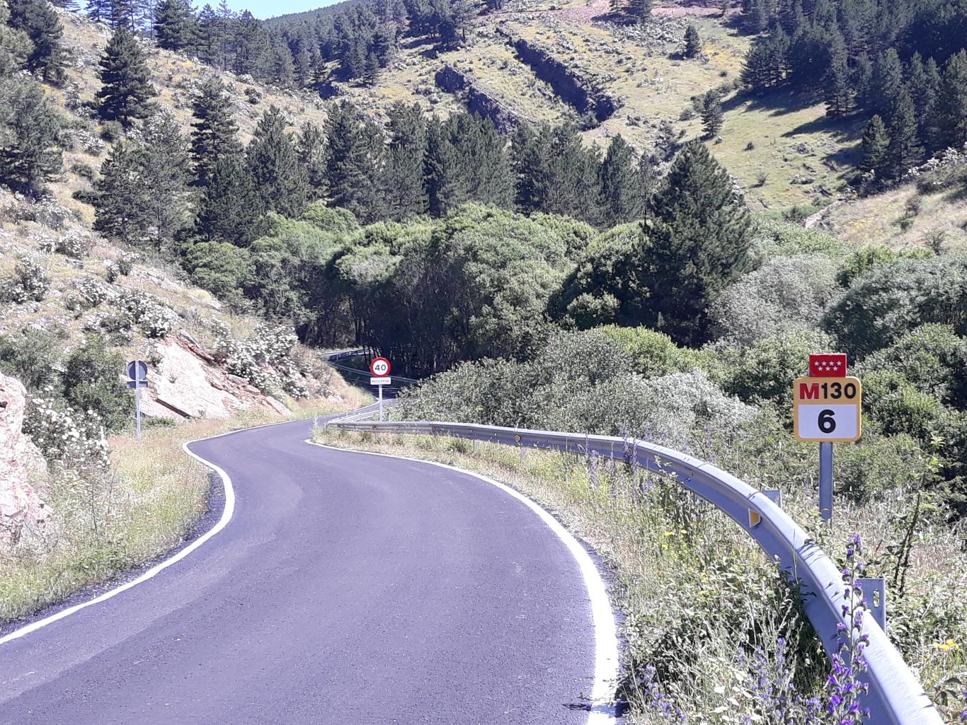 Obra terminada en la M-130 en Puebla de la Sierra