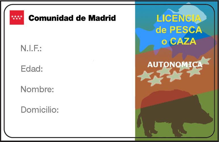 Modelo licencia autonómica de caza o pesca