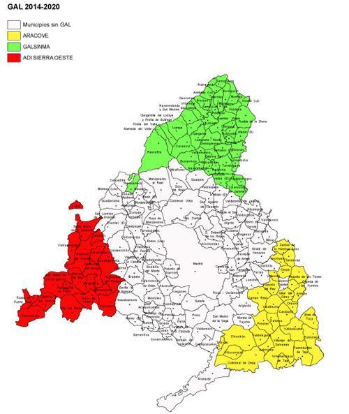 Mapa del territorio LEADER 2014-2020