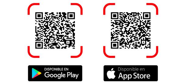 Códigos QR de descarga de la APP "Tarjeta de Discapacidad"