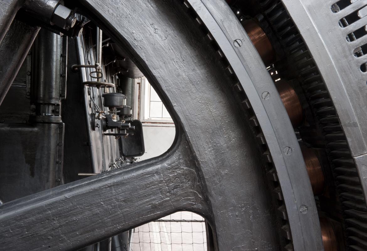 Detalle de la maquinaria de la Antigua Central Eléctrica de Pacífico, en Madrid La Antigua Central Eléctrica de Pacífico, en Madrid