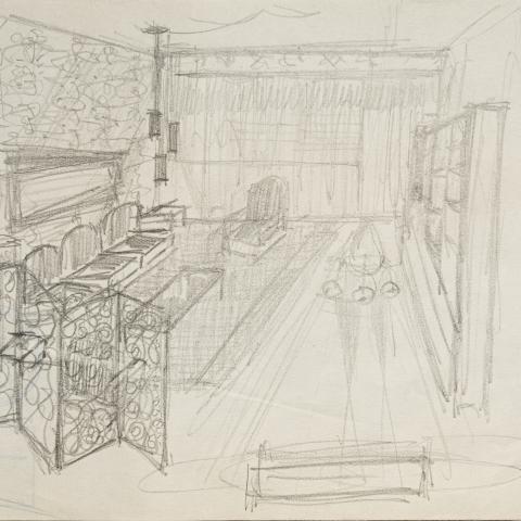 Escenografía para una obra desconocida, José Luis Alonso (1949) - Museo Nacional del Teatro de Almagro_