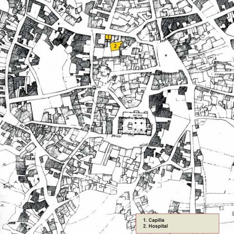 Imagen de la situación de la capilla de Santa Ana