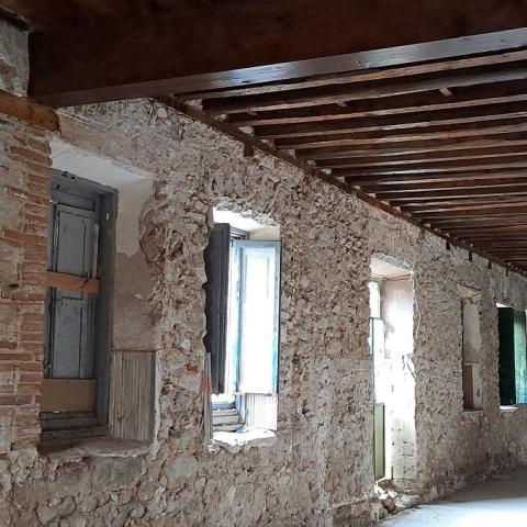 Vista de la galería sur, nuevo forjado