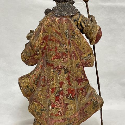 Reverso de San José con el Niño antes de la restauración