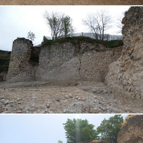 Comparativa del estado previo y posterior a la intervención imagen comparativa recinto amurallado intervenciones