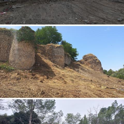 Comparativa del estado previo y posterior a la intervención imagen comparativa recinto amurallado intervenciones