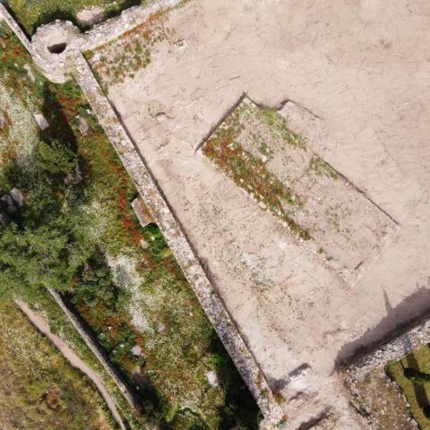 vista aérea del cementerio