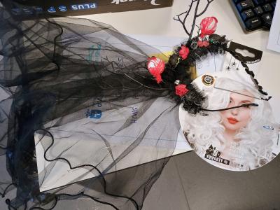 imagen de diadema disfraz halloween tul negro