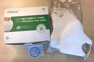 Mascarilla de protección de tipo "butterfly" KN95